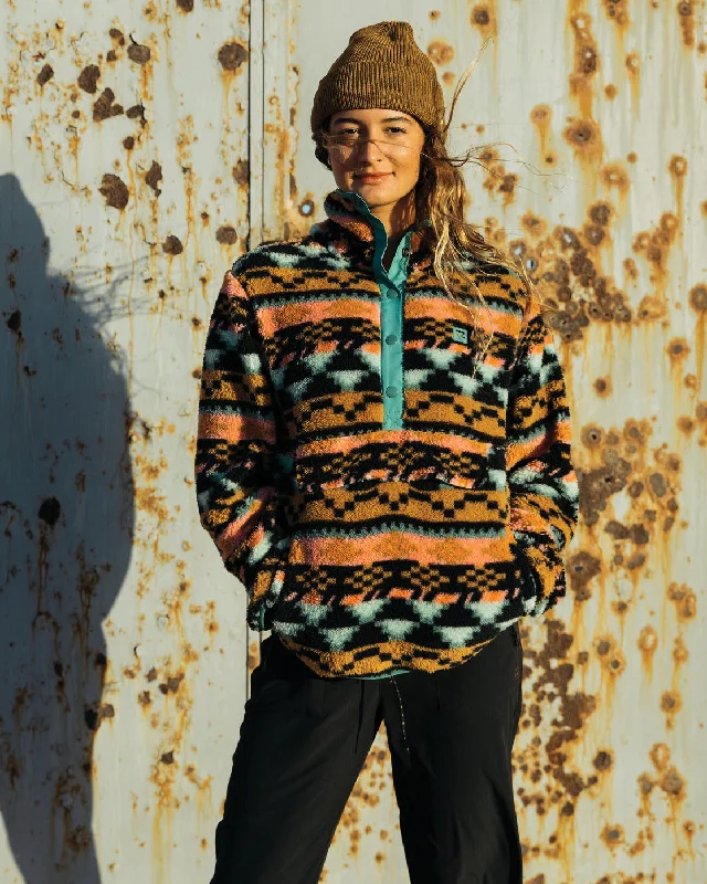 Super Savings Switchback Mock Neck Fleece - Black Multi