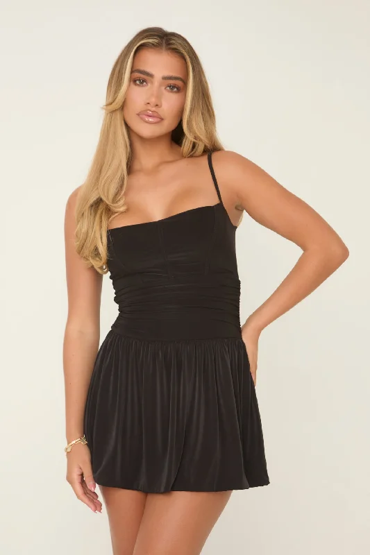 Price Break flowy maxi dressBlack Ruched Corset Detail Mini Dress - Wanda