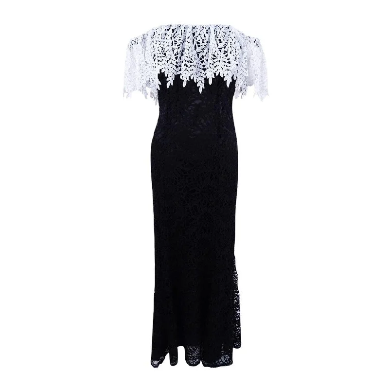 Price Drop Alert elegant evening dressTahari ASL Women's Lace Off-The-Shoulder Gown