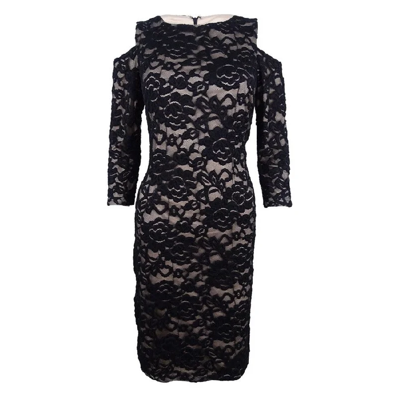 Extra Savings vintage-inspired dressJessica Howard Women's Cold-Shoulder Lace Sheath Dress Extra Savings vintage-inspired dressJessica Howard Women's Cold-Shoulder Lace Sheath Dress