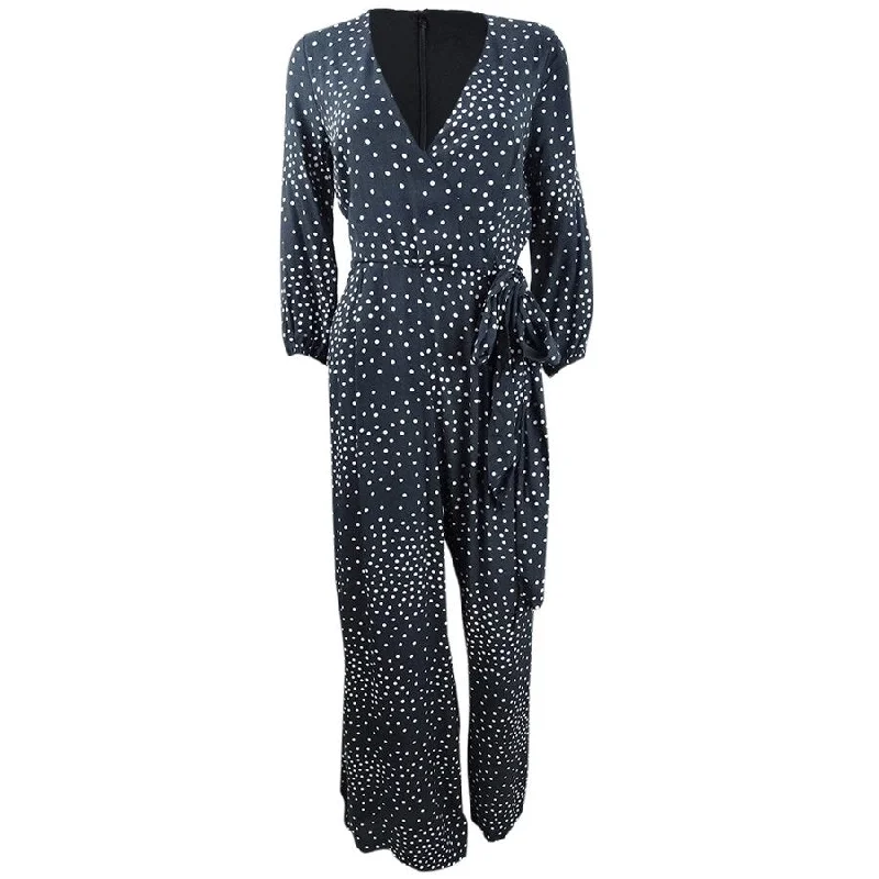 Mega Sale elegant shift dressTaylor Women's Polka-Dot Surplice Jumpsuit