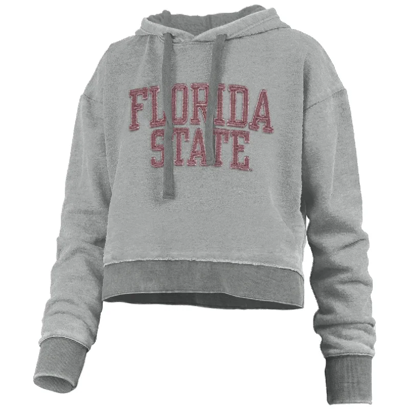 Anniversary Sale Pressbox Women's FlorIda State Vintage Waist-length Reverse Hood - Grey Anniversary Sale Pressbox Women's FlorIda State Vintage Waist-length Reverse Hood - Grey
