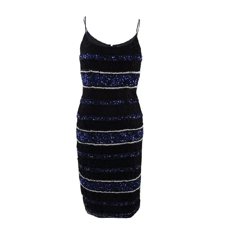 Price Cut flowy maxi dressAdrianna Papell Women's Lace Slip Dress (6, Black Multi)