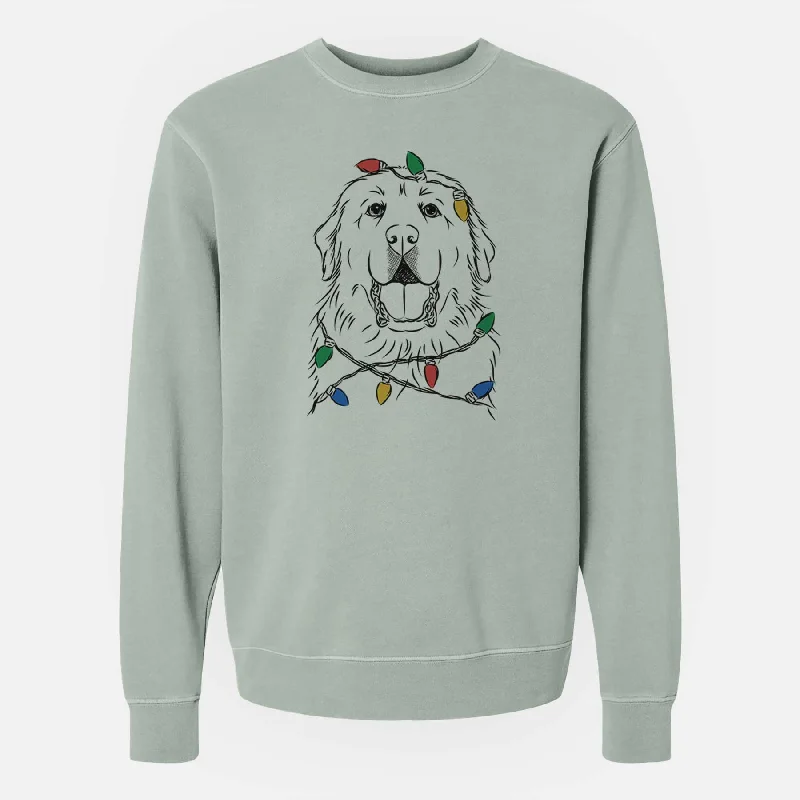 Discount Deals streetwear gym sweatshirtChristmas Lights Zeus the Great Pyrenees - Unisex Pigment Dyed Crew Sweatshirt Discount Deals streetwear gym sweatshirtChristmas Lights Zeus the Great Pyrenees - Unisex Pigment Dyed Crew Sweatshirt
