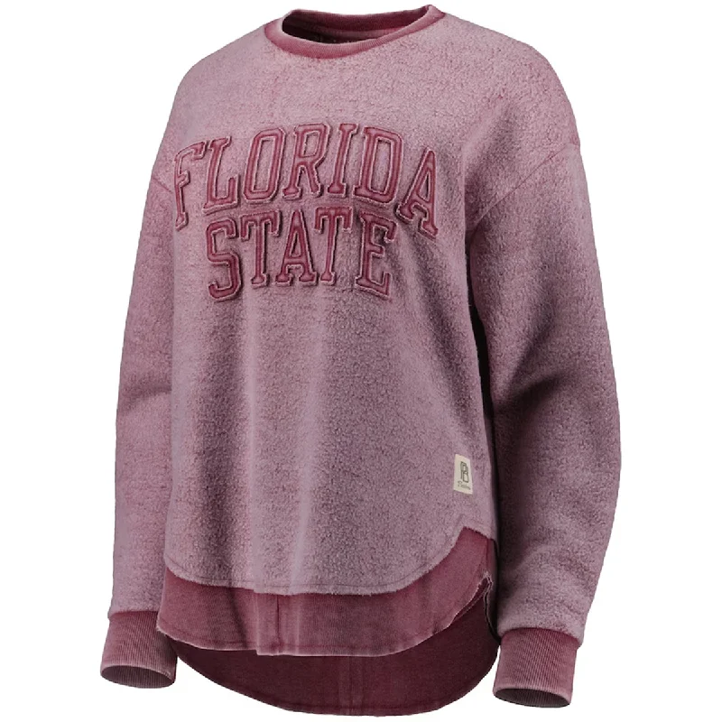 Super Sale Pressbox Women's Florida State Vintage Reverse Fleece Crew - Garnet