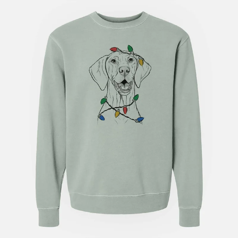 Limited Time Discount comfortable athletic sweatshirtChristmas Lights Wesley the Vizsla - Unisex Pigment Dyed Crew Sweatshirt Limited Time Discount comfortable athletic sweatshirtChristmas Lights Wesley the Vizsla - Unisex Pigment Dyed Crew Sweatshirt