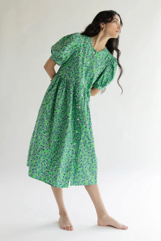 Deal Dash relaxed fit dressFLORAL PUFF SLEEVE MIDI DRESS