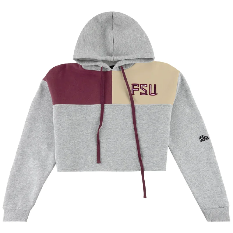 Price Meltdown Hype & Vice Women's FSU Color Block Crop Hood - Garnet/Gold/Grey