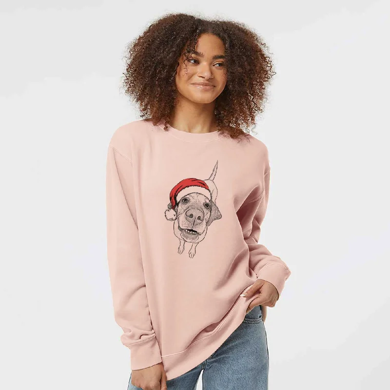 Hot Deal streetwear gym sweatshirtSanta Oquirrh the Vizsla - Unisex Pigment Dyed Crew Sweatshirt