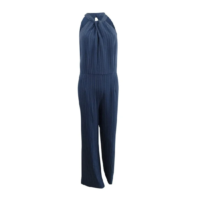 Super Sale tiered dressJulia Jordan Women's Pinstriped Jumpsuit (12, Navy/Ivory)