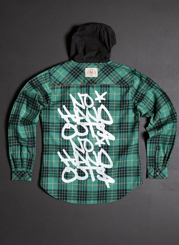 Major Savings WOMEN'S HOODED NO HANDOUTS X FOREVER FLANNEL - GREEN