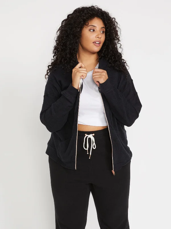 Unbeatable Prices Lived In Lounge Zip Fleece Plus Size - Black