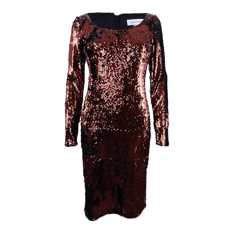Super Bargain playful dressCalvin Klein Women's Sequined Sheath Dress