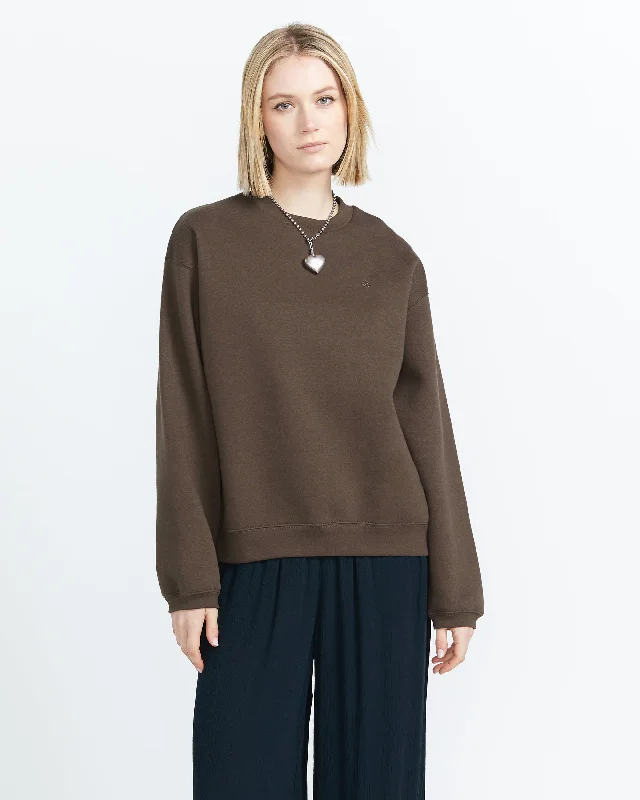 Unbeatable Prices Stone Heart Up Crew Sweatshirt - Dark Chocolate