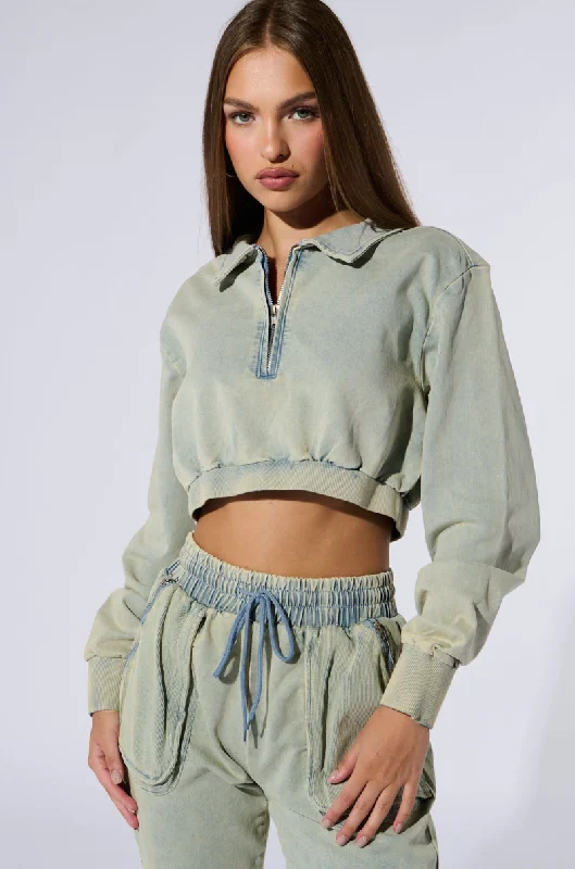 Exclusive Preview SOCIAL STATUS PULLOVER DENIM SWEATSHIRT
