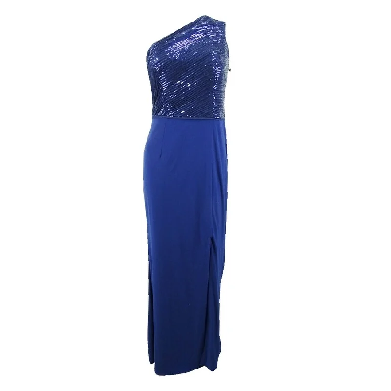Steals and Deals trendy wrap dressAdrianna Papell Women's One Shoulder Sequin Bodice Gown Steals and Deals trendy wrap dressAdrianna Papell Women's One Shoulder Sequin Bodice Gown