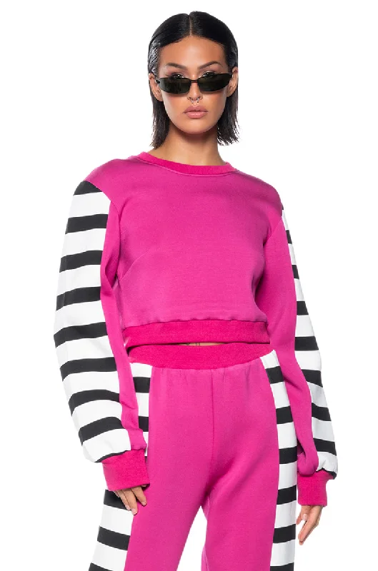 Limited Stock WATERMELON SUGAR PULL OVER STRIPED SWEATSHIRT
