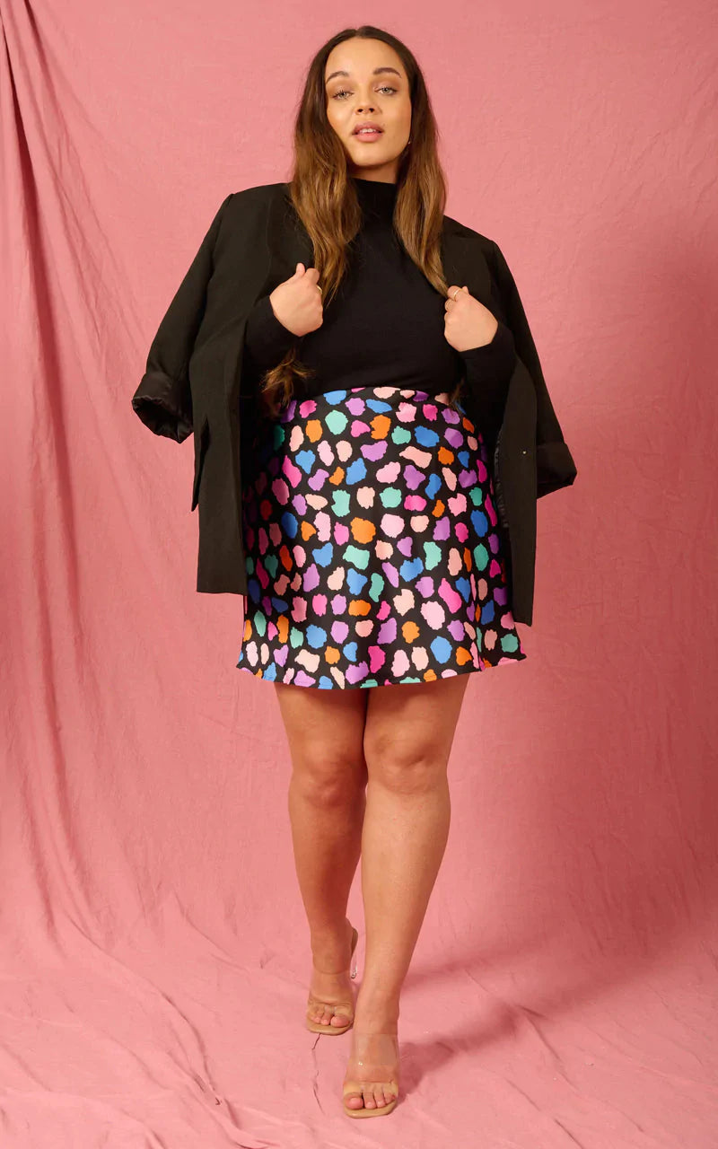Savings Bonanza sleek midi dressStevie Skirt | Dancing Leopard (Multi Cloud