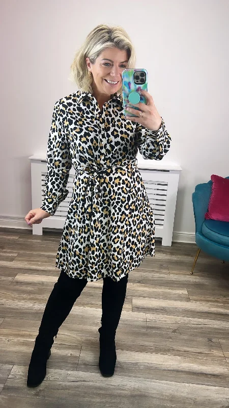 Epic Deals comfy dressIana Shirt Dress (Dawn/Leopard)