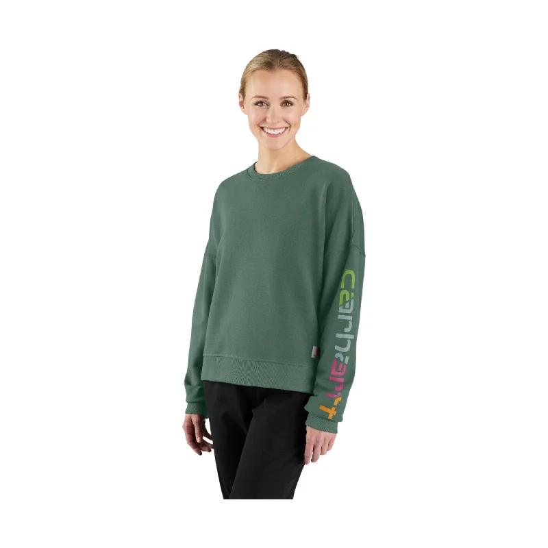 Best Deals Carhartt Women's Tencel Fiber Series Loose Fit Long Sleeve Graphic Sweatshirt - Frosted Balsam Best Deals Carhartt Women's Tencel Fiber Series Loose Fit Long Sleeve Graphic Sweatshirt - Frosted Balsam