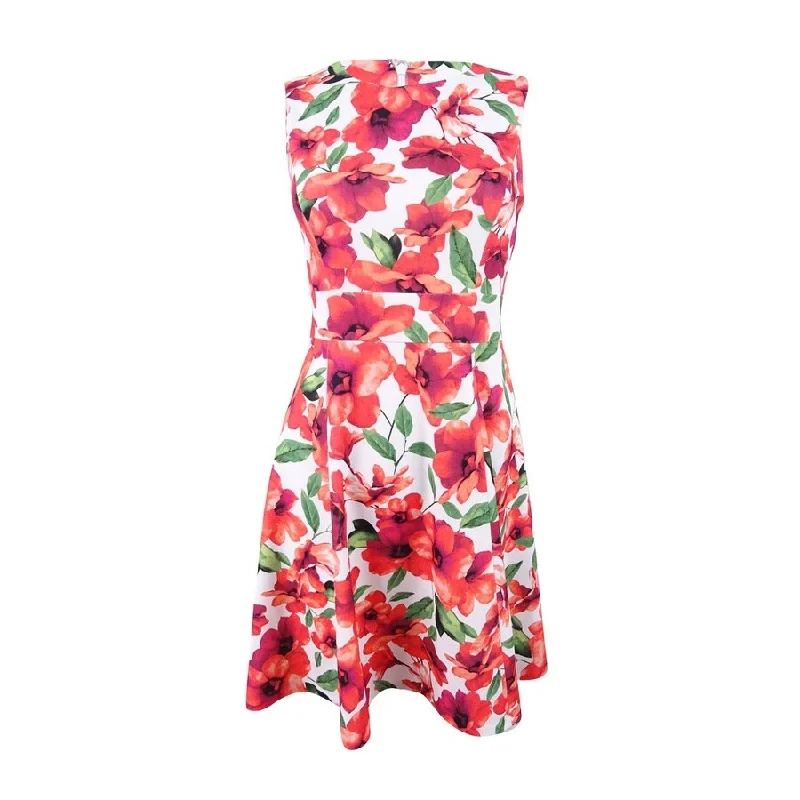 Blowout Deals elegant shift dressCalvin Klein Women's Floral-Print A-Line Dress