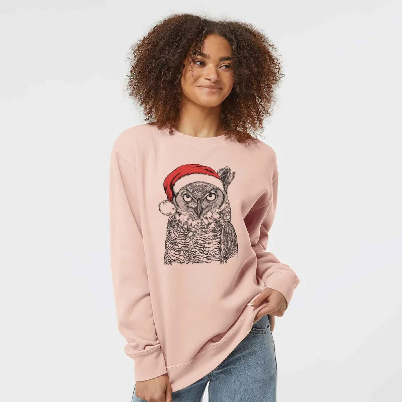 Steals and Deals cool activewear hoodieSanta Ozwald the Grey Horned Owl - Unisex Pigment Dyed Crew Sweatshirt Steals and Deals cool activewear hoodieSanta Ozwald the Grey Horned Owl - Unisex Pigment Dyed Crew Sweatshirt