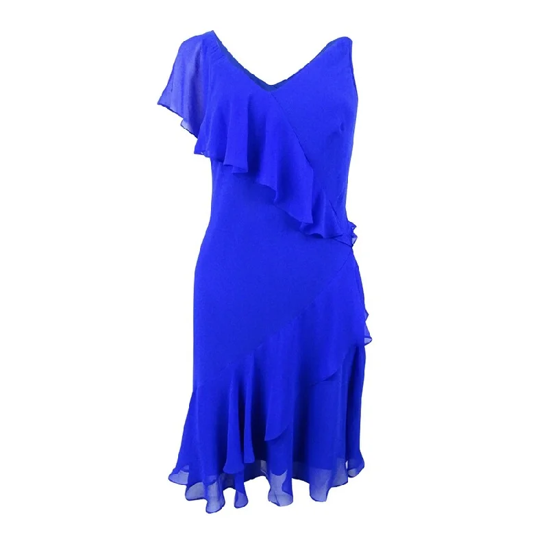 Savings Event chic wrap dressLauren by Ralph Lauren Women's Ruffled Dress (6, Deep Lapis)