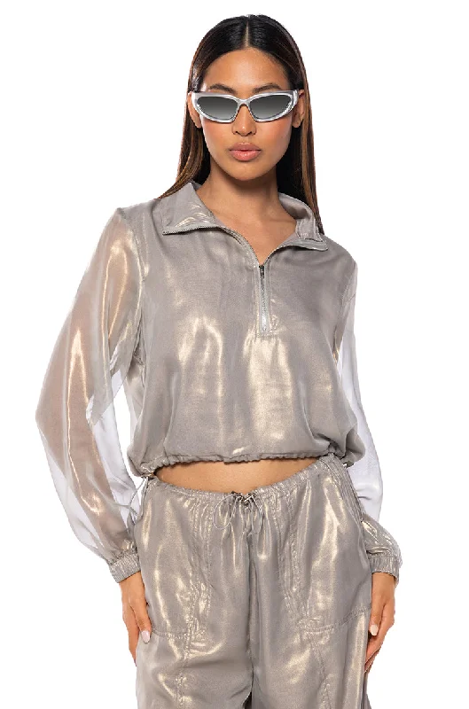 The Best Prices TAKE A BREAK LIGHTWEIGHT PARACHUTE PULLOVER IN GREY