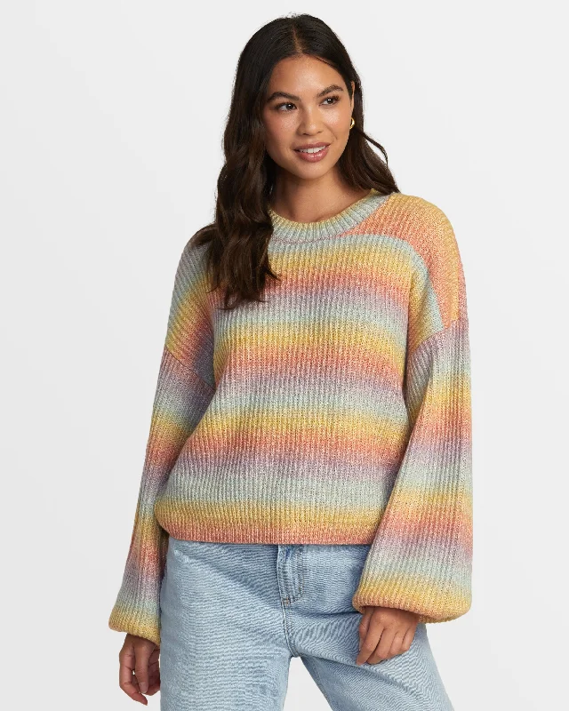 Super Deal Dip In Pullover Sweater - Sky High