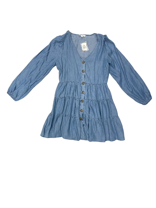 Take Advantage puff sleeve dressDress Casual Midi By Mine In Blue Denim, Size: L
