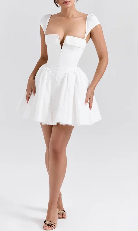 Big Savings long-sleeve floral dressA&A Elegant Puff Pleated Hem A-line Dress