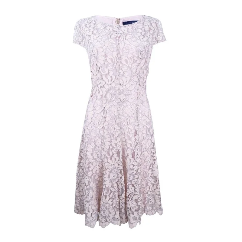 Must-Have Deals sleek midi dressTommy Hilfiger Women's Lace Fit & Flare Dress