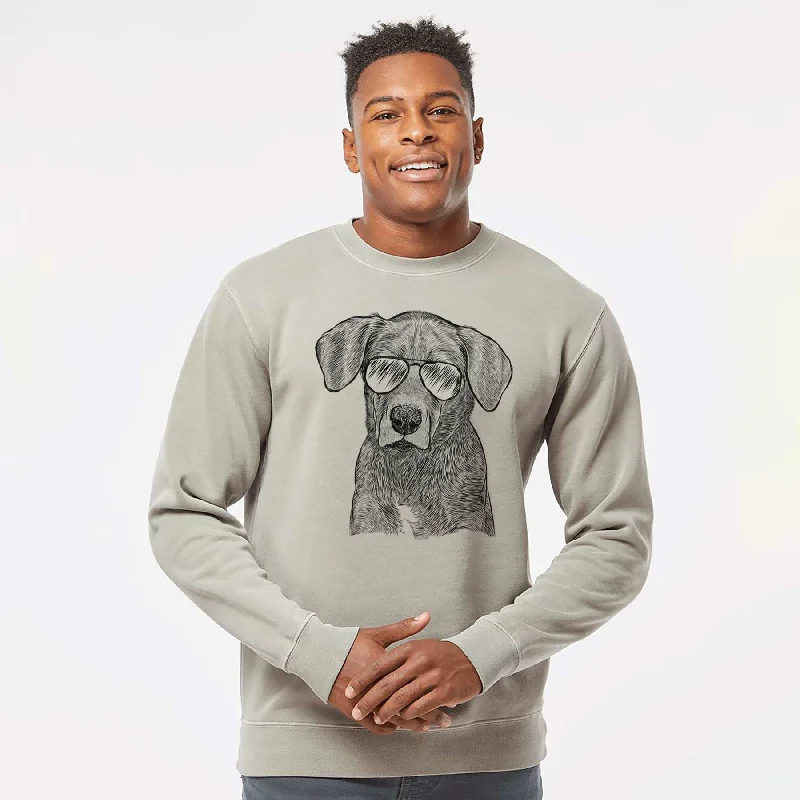 Bargain Bin fitness hoodie for trainingAviator Tom the Lab Dane Mix - Unisex Pigment Dyed Crew Sweatshirt Bargain Bin fitness hoodie for trainingAviator Tom the Lab Dane Mix - Unisex Pigment Dyed Crew Sweatshirt