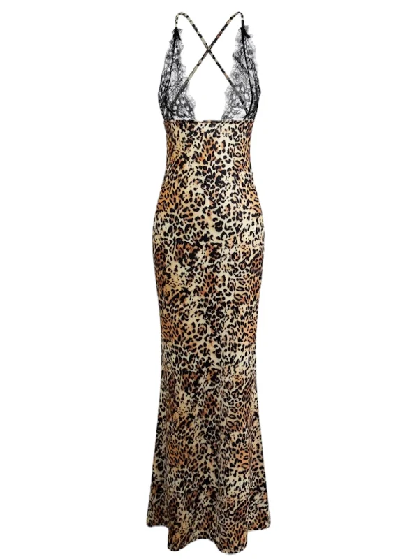 Act Now relaxed fit dressA&A Lace And Leopard Print Maxi Dress
