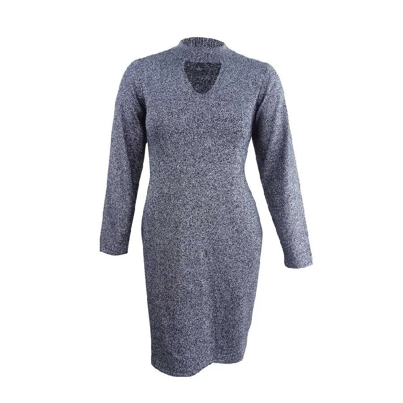 Reduced Prices knit dressConnected Women's Metallic Mock-Neck Sweater Dress