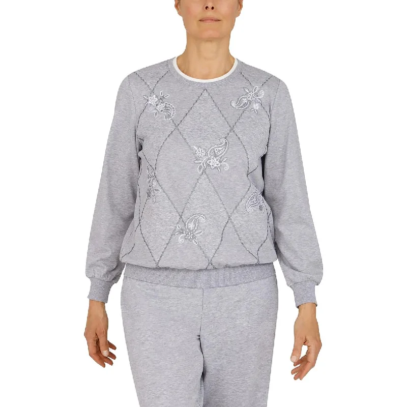 Limited Stock Alfred Dunner Womens Embellished Comfy Sweatshirt