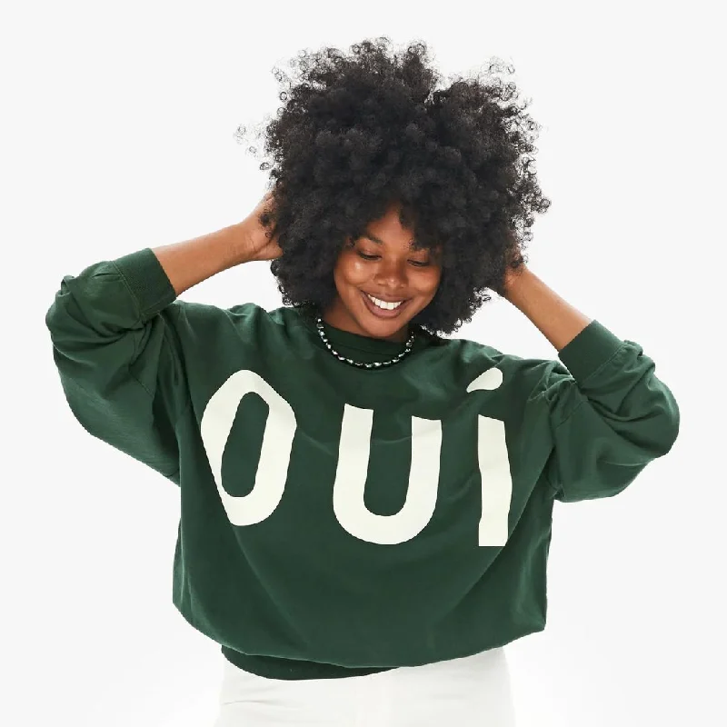Epic Deals "Oui" Sweatshirt (Forest + Cream)