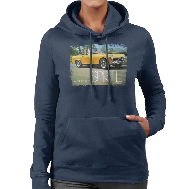 Limited Stock modern athletic hoodieAustin Healey Sprite Mark IV Yellow British Motor Heritage Women's Hooded Sweatshirt Limited Stock modern athletic hoodieAustin Healey Sprite Mark IV Yellow British Motor Heritage Women's Hooded Sweatshirt