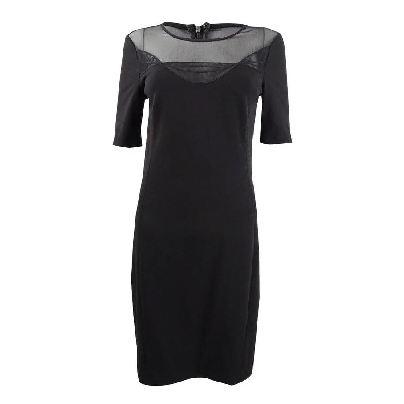 Mega Sale modern dressDKNY Women's Illusion Mesh Sheath Dress