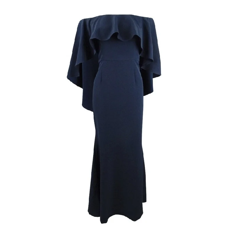 Big Discounts oversized dressVince Camuto Women's Off-The-Shoulder Capelet Gown (6, Navy) Big Discounts oversized dressVince Camuto Women's Off-The-Shoulder Capelet Gown (6, Navy)