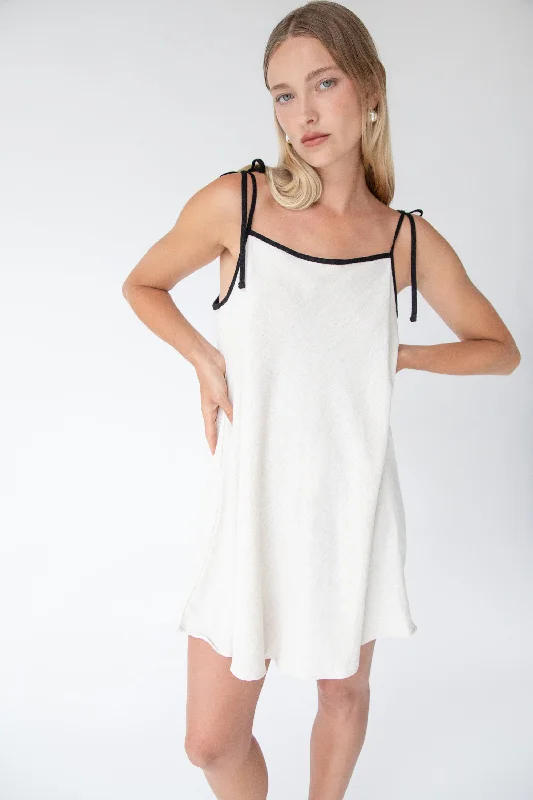 Amazing Deals silk dressCONTRAST DETAIL MINI DRESS