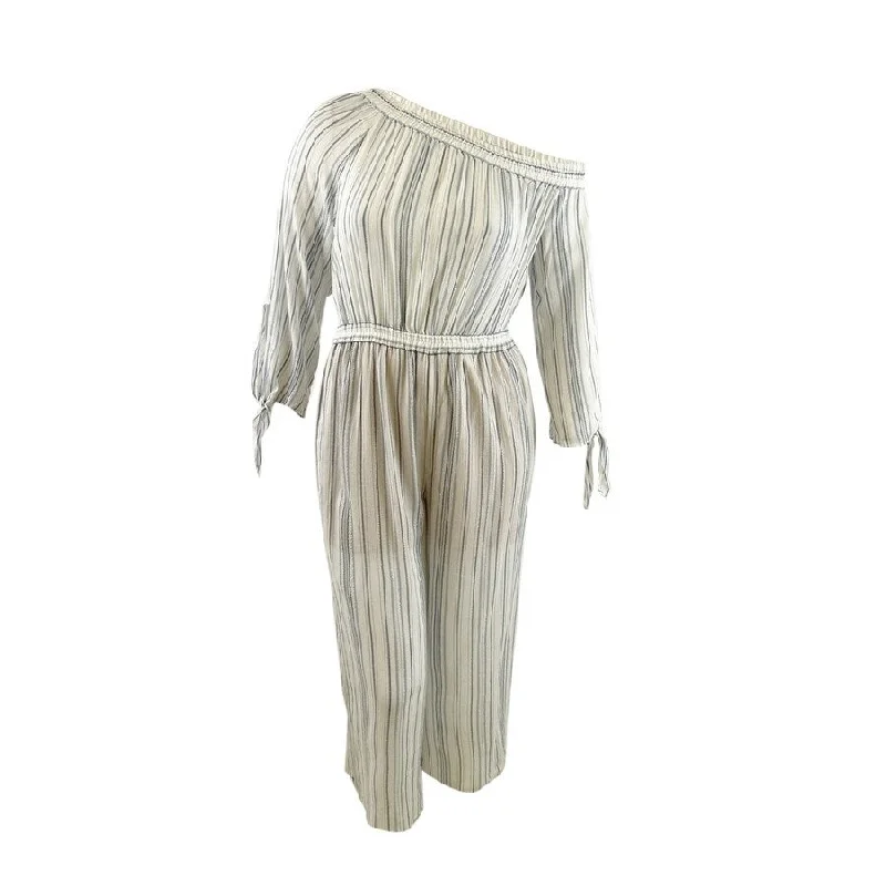 Don't Miss floral wrap dressMICHAEL Michael Kors Women's Striped One-Shoulder Jumpsuit (L, Chambrey) Don't Miss floral wrap dressMICHAEL Michael Kors Women's Striped One-Shoulder Jumpsuit (L, Chambrey)