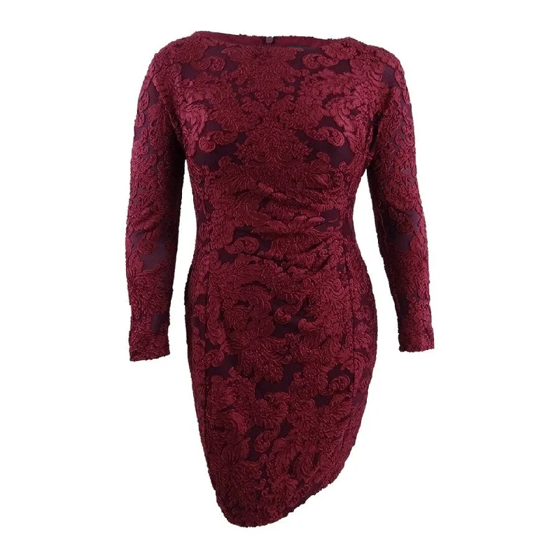 Special Savings party-ready dressLauren by Ralph Lauren Women's Floral Burnout Velvet Sheath Dress Special Savings party-ready dressLauren by Ralph Lauren Women's Floral Burnout Velvet Sheath Dress