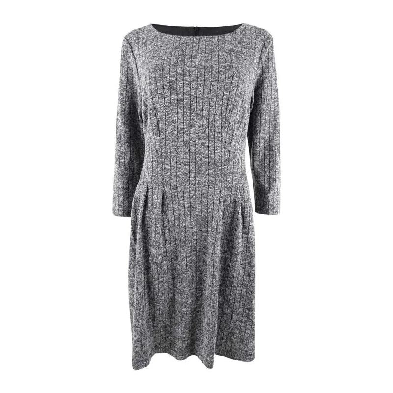 Incredible Offers bohemian dressConnected Women's Fit & Flare Sweater Dress (8, Grey)