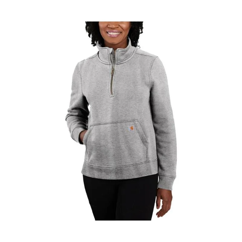 Savings Bonanza Carhartt Women's Relaxed Fit Midweight Quarter Zip Sweatshirt - Asphalt Heather
