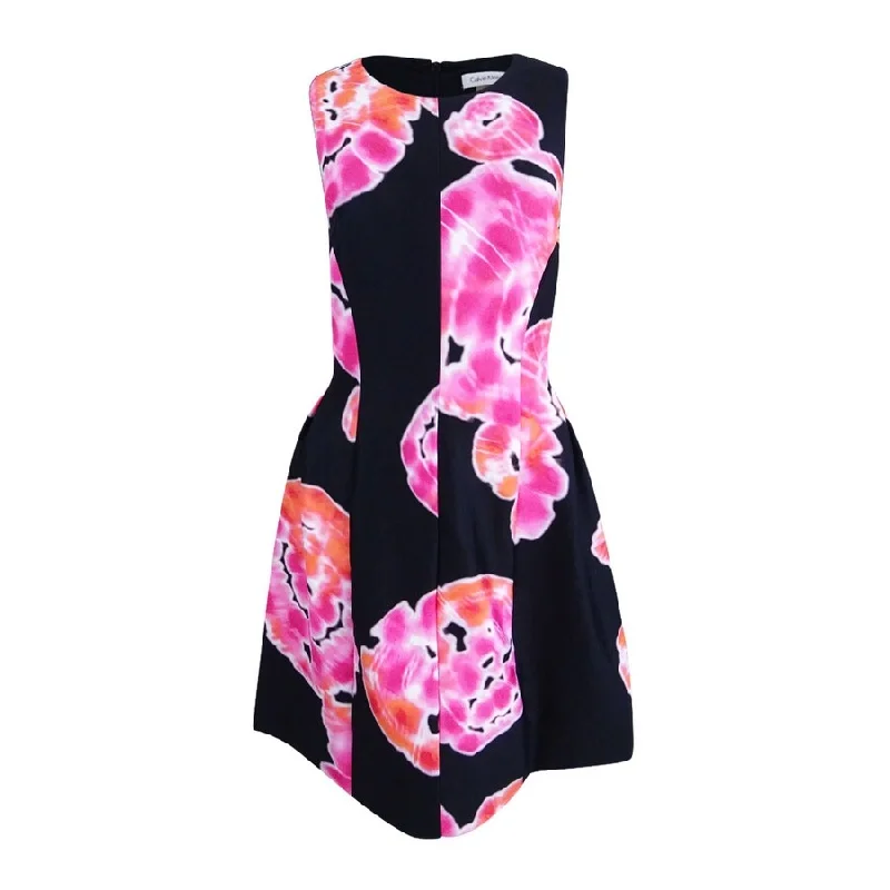 Price Reduction sleek dressCalvin Klein Women's Tie-Dyed Floral Fit & Flare Dress (10, Black Hibiscus) Price Reduction sleek dressCalvin Klein Women's Tie-Dyed Floral Fit & Flare Dress (10, Black Hibiscus)