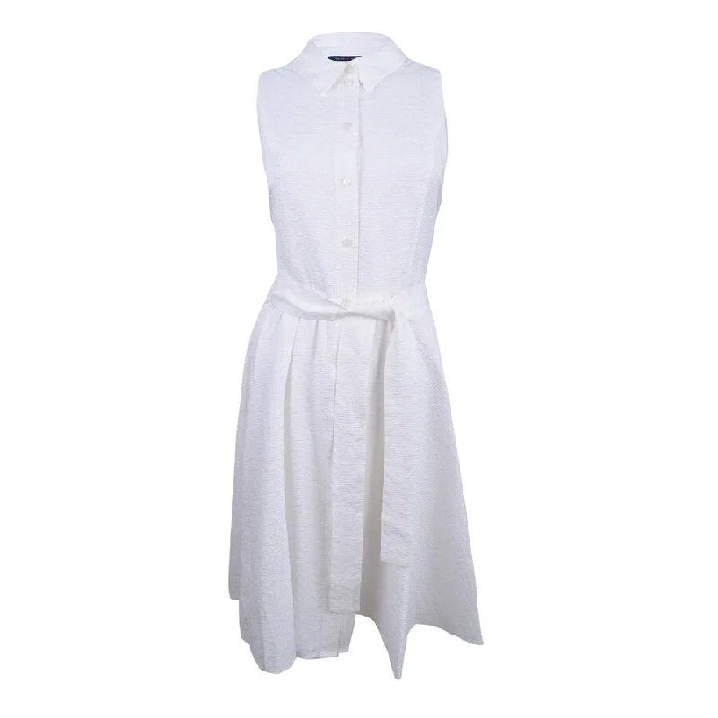 YEAR-End Clearance evening dressTommy Hilfiger Women's Belted A-Line Shirtdress