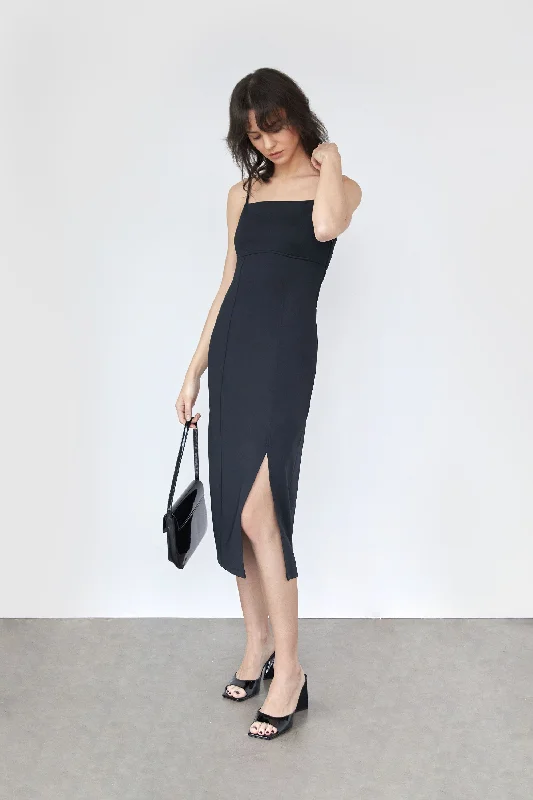 Anniversary Sale bodycon dressSQUARE NECKLINE MIDI DRESS