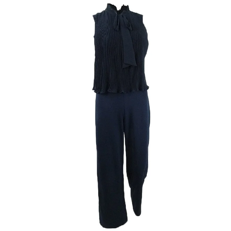 Special Savings floral wrap dressDKNY Women's S/L Tie Neck Pleated Combo Jumpsuit