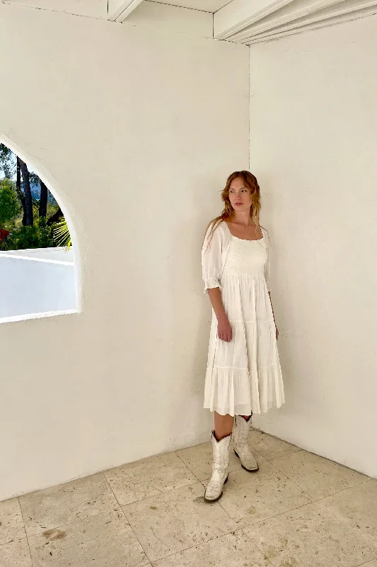Massive Deals office dressSMOCKED MIDI DRESS